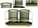 Chopsticks Drying Holder Iron PET Transparent Chopsticks Drying Caddy for Spoons Kitchen Green Gold V1294-YM0512-3118220266212