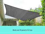 Wallaroo Rectangular Shade Sail 3m x 5m -Grey GYSS-3X5