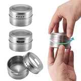 9 Magnetic Spice Jar Tins and Steel Rack - 150g Seasoning Storage Containers V238-SUPDZ-39963280277584