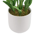 Flowering White Artificial Tulip Plant Arrangement With Ceramic Bowl 35cm V77-8870015