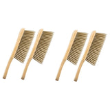Dusting Brush Set, Khaki Bristles, Wood Handle, Soft Bristle for Home, 4Pcs V1369-AZ3-W-20867