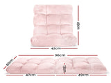 Artiss 2PCS Floor Lounge Sofa Bed Flannel Fabric Pink FLOOR-SBL-M193-S-PKX2