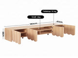 Artiss 180cm TV Unit Scalloped Entertainment Cabinet w/ Adjustable Shelves Wood FUR-Z-SCA-TV180-WD-AB