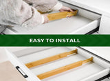 Adjustable Bamboo Drawer Dividers, Expandable Drawer Organizer for Kitchen, Bedroom, Bathroom, V1258-DP02-C-1091