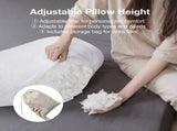 Tencel Side Sleeper Pillow for Neck and Shoulder Pain, Curved Crescent Design with Adjustable V1107-115-77058