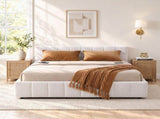 Artiss Queen Bed Frame with Charging, LED Lights & Tufted Headboard BFRAME-I-PUFF-Q-WH-AB