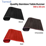 Varnish Bamboo Table Runner 140 x 33cm Black V442-JTC-TABLER-BAMBOOVAR6BL-BLACK-RE