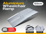 Kartrite 4ft Aluminium Foldable Wheelchair Ramp Non-Slip R02 Silver RAM-WCR-R02-4FT