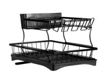 TOQUE Detachable Dish Drying Rack Cutlery Black KT0152-BK_NZ