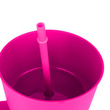 2 In 1 Snack Drink Cup with Straw Large Opening Plastic Beverage Cup Top Snack Bowl for Movie V1294-YM0901-3118230165615