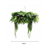 Black Artificial Hanging Green Wall Disc 80cm UV Resistant V637-DP1191772B