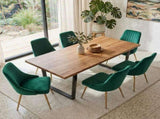 Gourmet Glamour The Natural&Velvet Dining Set V264-DNT-412C-NTR-DNC-414V-GRN-6