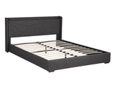 Artiss Queen Bed Frame Gas Lift Storage Bed with Charging Ports Upholstered Geometric Headboard BFRAME-G-MORFEI-Q-BK-ABC