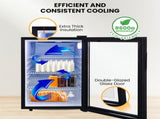 Kolner 100L Mini Bar Wine Fridge Glass Door Beverage Cooler Drinks Refrigerator FDG-YGE-BC-100L