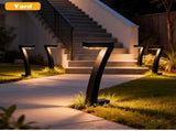 8 Pack "7" Shaped Solar Pathway Lights - Outdoor Waterproof Modern LED Landscape Stake Lights with V888-ELOSUNG55290