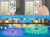 Floating Solar Pool Lights with UV Sterilization, Remote Control, 9 Color Modes, IP67 Waterproof, V1341-ZY-MAS9CHAE-2PCSNOUVSTERILIZATION
