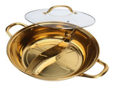 Hot Pot 30.3cm Diameter 304 Stainless Steel Rust Proof Separate Design Mandarin Duck PotGold V1294-YM0714-3118210298711