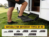 Heavy Duty Pull-Out Caravan Step, Folding Aluminium RV Step V1181-POS-SINGLE-BK