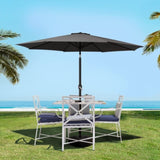 Instahut Outdoor Umbrella 2.7m Base Beach Pole Garden Tilt Sun Patio UV Black UMB-POLE-27-TIL-BASE-BK