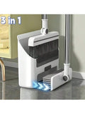 3 In 1 Broom Dustpan Combo Set Efficient Floor Brush Heavy Duty Long Handle For Indoor Outdoor V1366-AZ2-W-02765