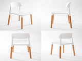 4X Retro Belloch Stackable Dining Cafe Chair WHITE V274-FT-J919-WH4
