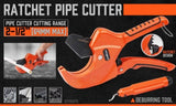 HORUSDY PVC Ratchet Cutter 64mm 2 - 1/2" Deburring Tool Rubber Handle Hand Tool V465-95608-AU-5
