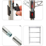 Wire Storage Rack 35x35cm Chrome Shelving with Fixed Legs V63-841471