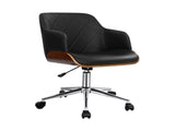 Artiss Wooden Office Chair Fabric Seat Black OCHAIR-BS-5639-BK