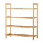 Artiss 4-tier Shoe Rack 12 Pairs Shoe Storage Weaved Shelves DRESS-D-SHOE-78-WD