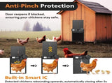 CARLA HOME Solar Automatic Chicken Coop Door with Timer, Light Sensor, Remote Control, Anti-Pinch, LSB-36374
