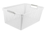 24x Premium Plastic Storage Basket Bulk w/ Grip Handles 27*18*14cm V563-PS2718-1BOX