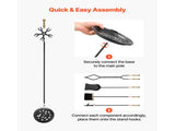 Fireplace Tool Set, 5 PCS Tool Set and Holder with Five-Prong Stand, Tongs, Ash Shovel, Brush, V952-BLGJTJ5JTWZGPZ6MX001V0
