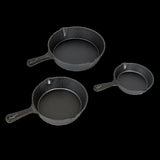 Pre Seasoned Cast Iron Skillet Fry Pan Set 3 Pcs Frying Pan Set V63-835331