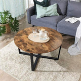 Round Coffee Table Rustic Brown and Black V178-11529