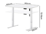 Levede Electric Standing Desk Height Adjustable 80cm DH1065-80-WH-AU