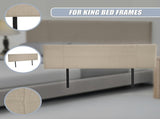 Linen Fabric King Bed Headboard Bedhead - Beige V63-800767