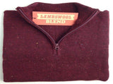 LAMBS WOOL KNIT JUMPER Pullover Mens Sweater Knitted Half Zip Crew Neck S-XXL - Half Zip - Deep Red V563-LWKJMPR-HLFZP-DPRED31-M