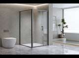 40mm Adjustable Contemporary Corner Sliding Black Shower Screen 86x92cm V63-849071