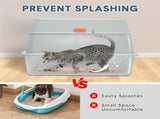 20L Large Anti-Leak Enclosed Cat Litter Box Stainless Steel Detachable Kitty Litter Tray with ABS V985-LIDLITTERBOX