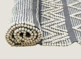 Boho Style Hand Loomed Recycle Cotton Wool Woven Design Rug 150 x 200 cm V262-CI-STK-566WPR