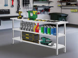 Stainless Steel Food Prep Table, 356 x 1524 x 864 mm Commercial Kitchen Worktable, with 2 Adjustable V952-CFBXGGZTSCGZFXOQBV0