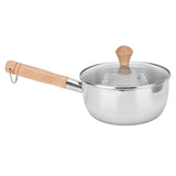 Saucepan Stainless Steel Pot Supplement Food Pot with Single Handle Cover for KitchenSmall V1294-YM0901-3118210166512