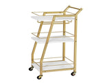 Artiss Bar Cart Trolley Kitchen Island Serving Wine Glass Holder Marble 41cm FUR-Z-BC-PB01-GD