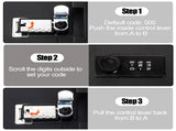 Secure Key Box with Combination Lock, Decaller Key Cabinet Wall Mount Lock Box with 20 Hooks, black V1192-AZ-W-35709