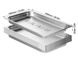 6 Pack Hotel Pans, Full Size Anti-Jam Steam 0.8mm Thick Stainless Steel Restaurant Steam Table V952-11QCCPWG25YCP9ZNIV0
