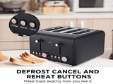 Pronti Toaster, Kettle & Coffee Machine Breakfast Set - Black CM-KL-TS-COM-BK