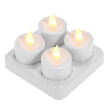 Rechargeable LED Flickering Flameless Candles Tealight Candles Lights with Frosted Cups Charging V1294-YM0901-H19839UK-4