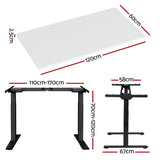 Artiss Standing Desk Motorised Dual Motor White 120CM HASD-268-BKDF-WHDB-120