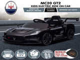 Kahuna Maserati MC20 GT2 Licensed Electric Kids Ride On Race Car Black CAR-MST-GT2-BK