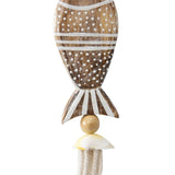 Handcrafted Our Home 2-Piece Driftwood W Fish Wall Art 15x50cm V637-33721HOM